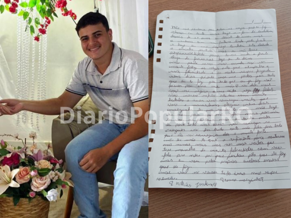 Cujubim Mateus Jardim deixa carta de despedida antes de suicídio